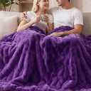 ORINOVA Purple Cozy Thick Throw Fuzzy Blanket for Couch Fluffy Faux Fur Blankets for Bed Living Room Women Gift Home Decor 60x80, Twin