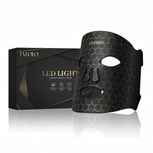 EVFOFO Led Face Mask Light Therapy, Red Light Therapy for Face, 7-1 Colors LED Facial Skin Care Mask, Black