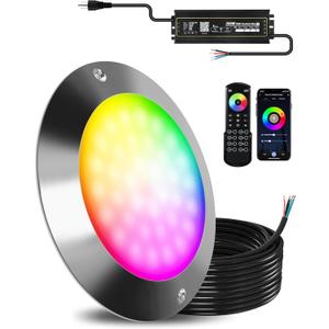 Goldlife P9 6Inch Pool Light with RGB Controllers Kit, 50ft Cord 60W 6000LM LED Underwater Pool Lights for Inground Pools, PC Corrosion-Resistant Swimming Pool Light Fixture