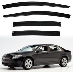 Rain Guards Compatible with 2008-2012 Chevy Malibu Front+Rear Smoke Tint Tape-On Side Window Visor Wind Deflector Vent Visors Car Accessories 4pcs