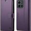 Wallet Case for Moto G 5G 2025, RFID Blocking Credit Card Holder, PU Leather Folio Flip Kickstand Protective Shockproof Cover for Motorola Moto G 5G 2025 (Purple)