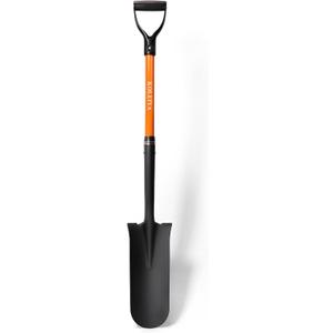 KOLEIYA Drain Spade, 45 Inch Heavy Duty Sharp Shooter Shovel with Fiberglass Handle, D-Grip Digging Shovel for Gardening, Planting, Trenching & Transplanting
