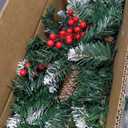 DR.DUDU 15 Inch Outdoor Christmas Decorations Urn Filler for Front Porch- 2 Pack Lighted Christmas Pot Fillers with Stake, Xmas Pine Trees with Timer for Outside Home Dcor