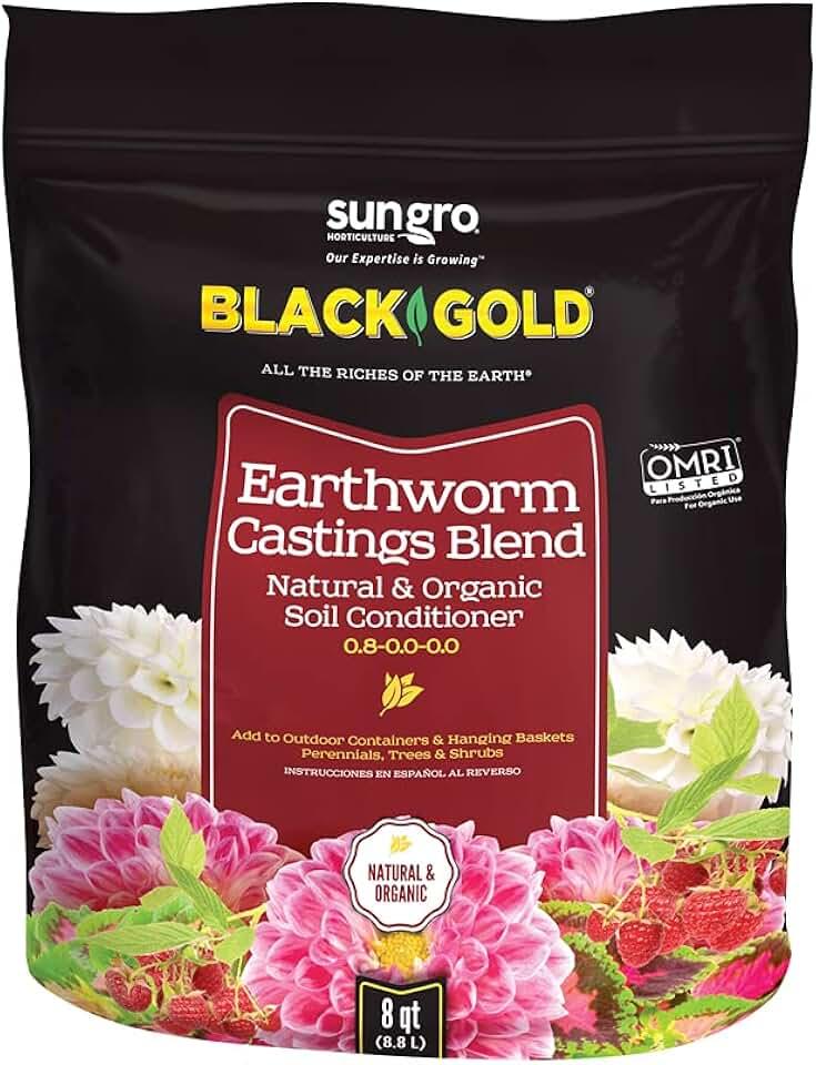 Black Gold Fertilizer - Earthworm Castings for Plant Growth, Potting, Soil Conditioner,  Pack of 2
