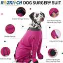 ROZKITCH Recovery Suit for Dogs After Surgery, Anti-Licking E-Collar & Cone Alternative with Adjustable Leg Drawstrings, Full-Body Bodysuit for Large Dogs, Anti Shedding & Wound Licking Rosered 2XL