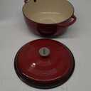 Lodge 7.5 Quart Enameled Cast Iron Dutch Oven with Lid  Dual Handles  Oven Safe up to 500 F or on Stovetop - Use to Marinate, Cook, Bake, Refrigerate and Serve  Island Spice Red