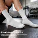 PAPLUS Athletic Crew Compression Socks (6 Pairs) for Men & Women, Running Socks With Arch Support (White, XL)