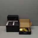 6 Pack Brushed Gold Door Knob with Square Rosette, Heavy Duty Door Knob with Lock, Interior Door Handles for Bath & Bed,