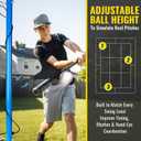 PLAYAPUT Youth Baseball Swing Trainer with Auto-Reset, Adjustable Ball Height Hitting Trainer with Real Ball, Stable Triangle Base, Softball Swing Trainer Solo Practice Improve Accuracy & Power