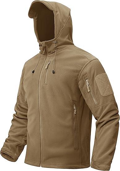 TACVASEN Men's Tactical Fleece Jacket Heavyweight Military Hoodie with 6 Pockets Winter Warm Coats Windproof Outdoor