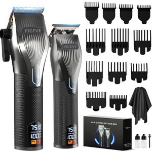 Hair Clipper for Men, Professional Electric Hair Cutting & Trimmers Set with 7500RPM Powerful Motor & LCD Display, Men's Cordless Hair Grooming Kit Barbers Haircut, Gift for Birthday Christmas