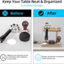 Wood Coffee Portafilter Holder Tamper Station, Multifunctional Espresso Organizer for 51mm-58mm Tamper distributors Portafilter Stand Espresso Accessories Holder Rack