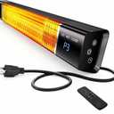 Patio Heater,1500W Outdoor Heaters,Wall Mounted Electric Heater With Remote,24H Timer,Overheat Protection,3 Heat Levels,Waterproof,Infrared Heater For Indoor,Garage,Backyard,Porch,Basement Use,Black