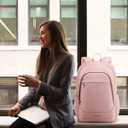 LIGHT FLIGHT Travel Laptop Backpacks for Women, 17.3 inches Laptop Backpack with USB Charging Hole, Water Resistant College Bookbag, Large Capacity Computer Backpacks for Work, Pink