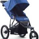Joovy Zoom360 Ultralight Jogging Stroller Featuring High Child Seat, Shock-Absorbing Suspension, Extra-Large Air-Filled Tires, Parent Organizer, Air Pump, and Easy One-Hand Fold (Blue)