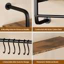 3 Tier Industrial Pipe Floating Shelf, 31.5" Kitchen Wall Shelves, 31.5 Inch3 Tier
