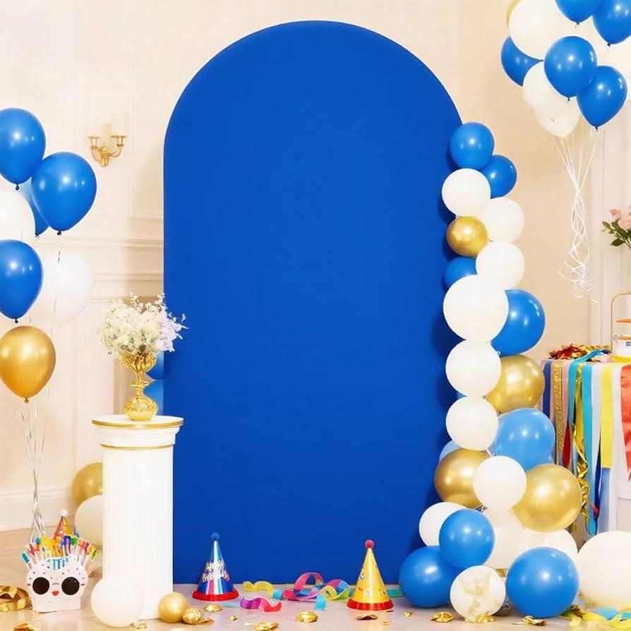 Navy Blue Arch Backdrop Cover 6.6FT Birthday Party Arch Covers Stretchy Balloon Wedding Navy Arch Cover Spandex Banquet Graduation Bridal Baby Shower Backdrop Photo Backgrounds Decoration