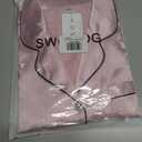 SWOMOG Women Satin Pajamas 4pcs Pajama Set Sexy Cami Shorts Set and Button Down Long Sleeve Pjs Loungewear Sleepwear (Pink, XXL)