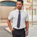 COOFANDY Men's Short Sleeve Button Down Shirts Casual Dress Shirts for Men Untucked Shirt with Pocket (White, XXL)