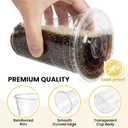 100 Pack 16 oz Plastic Cups with Lids and Straws, Clear Disposable Plastic Cups, Heavy Duty Iced Coffee Cups with Leak-Resistant Lids, Cold Drink Cups for Juice, Coffee and Milk Tea & Party To Go