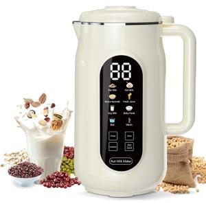 10 in 1 Nut Milk Maker Machine, 42oz IMD Screen Almond Milk Maker, Soy Milk Maker with Self-Cleaning, Delay Start, Keep Warm, Boil Water, Automatic Plant-Based Milk Blender for Soybean, Oat, Coconut