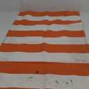 KOZYFLY Striped Rug 27.5x43 Inches Orange and White Halloween Fall Front Door Rug Hand Woven Area Rugs Washable Outdoor Doormats Indoor Entrance Mat for Front Porch Kitchen Entryway Patio Holiday