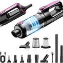 Cordless Handheld Vacuum Cleaner, 18000Pa 2 in 1 Car Vacuum Cleaner&Air Duster, 130W Brushless Motor with 7800mAh Battery, LED Light and Multi-Nozzles, Portable for Car, Home, Office, Pet (Purple)