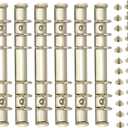 PATIKIL A6 6-Hole Ring Binder Mechanisms, 6 Set Binder Spines Replacement, Gold Tone (6.80.7 inches/17.52 cm (L*W))