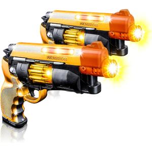 ArtCreativity Blade Runner Toy Pistol Set - 2 Light Up Toy Guns with LEDs & Sound Effects, Safe Pretend Play Pistols for Kids, Fun Light-Up Toy Guns for Boys & Girls with Batteries Included