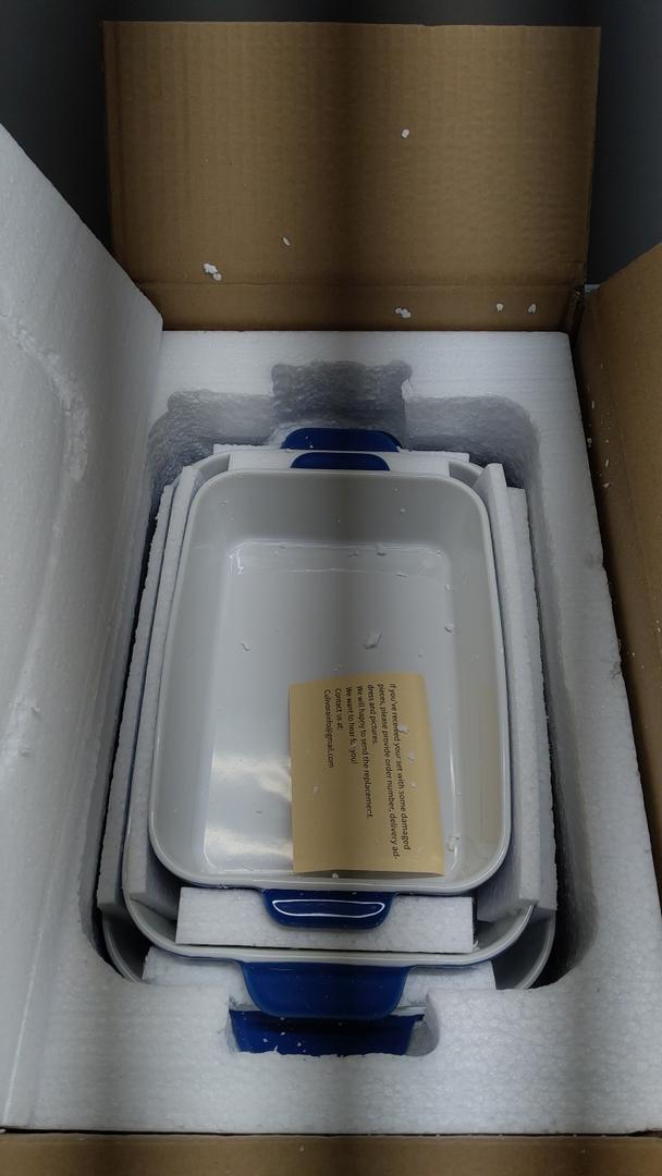 Culivora Casserole Dishes for Oven: Ceramic Rectangular Baking Dish, 14.5''/13''/10.5'' Lasagna Pans, Bakeware Sets for Cooking, Kitchen, Cake Dinner, Banquet and Daily Use, Blue