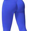 ABOCIW Workout Sets for Women 2 Piece Seamless HIgh Waist Scunch Butt Lifting Leggings Strappy Sports Bra Gym Outfits (Medium, Electric Blue)