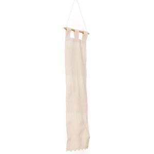 Concepts 8 x 33 Inch Crochet Wall Pocket Organizer Triple Pocket Cotton Wall Storage Boho Hanging Organizer Vertical Decor Natural Handmade Mount Storage for Small Spaces