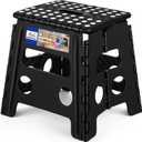 ACKO Folding Step Stool 13 Inch, Sturdy Collapsible Step Stool Foldable Up to 300 lbs for Adults, Non Slip Lightweight Foot Stools with Handle, Ideal for Kitchen, Bathroom, Bedroom, Garden