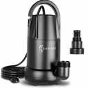 LANCHEZ Sump Pump 1 HP 4700 GPH Submersible Water Pump Thermoplastic Portable Utility Pump High Flow Water Removal for Swimming Pool Garden Pond Basement Window Wells with 25FT Long Power Cord
