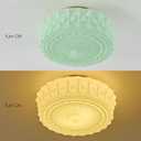 Vintage Milk Glass Flush Mount Ceiling Light, Schoolhouse Ceiling Light Fixture, Mint Green Glass Shade with Brass / Gold Base, Retro Glass Ceiling Lamp for Kitchen Hallway Bedroom Bathroom, E26 Base