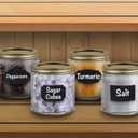2 x ArtCreativity Pack of 120 Chalkboard Labels for Buckets with a Liquid Chalk Marker, Waterproof and Erasable Stickers in Assorted Designs, Reusable Chalk Board Labels for Jars and Art & Craft Supplies
