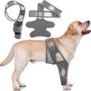 Dog Knee Brace, Breathable Dog Leg Sleeve to Stop Licking, Adjustable Elbow Pads for Dogs Front Back Leg, Dog Elbow Protector for Post-Surgery Recovery Elbow Injuries, Medium, Grey