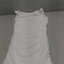 HOCILLE Women's Sexy Bodycon Boat Neck Mini Dresses Sleeveless Ruched Ruffle Hem Club Party Short Dress, Small, White