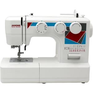 Janome MOD-19 Easy-to-Use Sewing Machine with 19 Stitches, Automatic Needle Threader and 5-Piece Feed Dogs, White