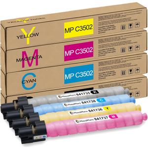 MasaiMara MP C3502 MP C3002 High Capacity Compatible Toner Cartridges Replacement for Ricoh Aficio Savin MP C3502 MP C3002 Color copiers Printer (Black, Cyan, Magenta, Yellow, 4 Pack)