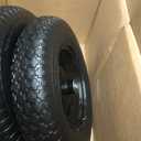 4.80/ 4.00-8" Flat Free Wheelbarrow Tires and Wheels, 14.5" Universal Fit Solid Tires with 5/ 8" or 3/ 4" Bearing, 3"-7" Hub, Adapter Kit Hand Truck Wheels Replacement for 3.50/ 2.50-8", 4.00-6"etc, 2 PCS