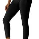 Women's High Waisted Moisture - Wicking Yoga Leggings with Pockets, Reflective Stripes & Shirt Loop for Active Lifestyle (Black, M)