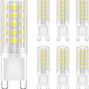 BRVHOZX G9 Led Bulb Daylight White, 4W, 450LM, 6000K, Equivalent to 40W Halogen, No Flicker, Non-Dimmable, 360°Beam Angle, AC 110-130V, Bi-pin Ceramic Base G9 Led Light Bulbs for Home Lighting-6Pcs