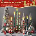 8 Pcs Christmas Flameless Taper Candles with Remote & Timer Christmas Battery Flameless Candles Xmas LED Candlesticks Flickering Real 3D Real Wax Candle for Holiday Party Favour Home Decor