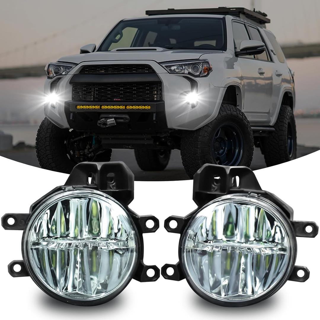 Led Fog Lights Fit for 16-21 Toyota Tacoma,for 14-21 Tundra,for 14-16 Corolla,for 14-18 Highlander/Kluger/4Runner,for 16-18 RAV4,Fit for 14-15 Lexus RX350 RX450h,Upgrade and Modified Led Fog Lamps