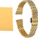 Stainless Steel Mesh Watch Band Quick Release Metal Watch Strap Adjustable Fold Butterfly Clasp Replacement Bands for Men Women