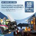 WF-8955-AD-MBA RV Power Converter Main Board Assembly 55 Amp for RV Trailer Camper WF-8955, WF-8900-AD, WF-8955-MBA Series Converters, for Parallax 7155, 7145 Power Center 105-130 VAC, 60 Hz, 950 W