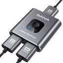 HDMI Switch 4k@60hz Splitter, GANA Aluminum Bidirectional HDMI Switcher 2 in 1 Out, Manual HDMI Hub Supports HD Compatible with Xbox PS5/4/3 Blu-Ray Player Fire Stick Roku (Grey (No Cable))