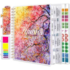 Planner 2026-2027, Large 18 Months Academic Daily Weekly Monthly Planner Yearly Agenda Jan. 2026June. 2027, 7.9" x 9.8", Page Tabs, Separator Page, Pocket Folder, Bookmark, Stickers, Sticky Note Set