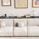 79" Sofa Table Behind Couch Table with Adjustable Height & 2 Power Outlets, 78.8"W x 5.9"D
